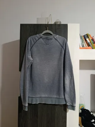 Sudadera hombre azul grisáceo con bolsillo