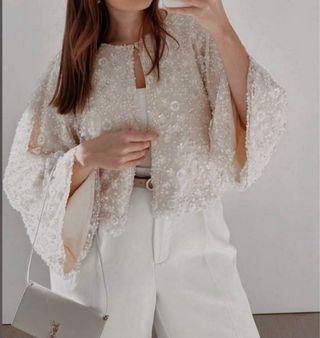 Chaqueta abalorios perlas y lentejuelas Zara