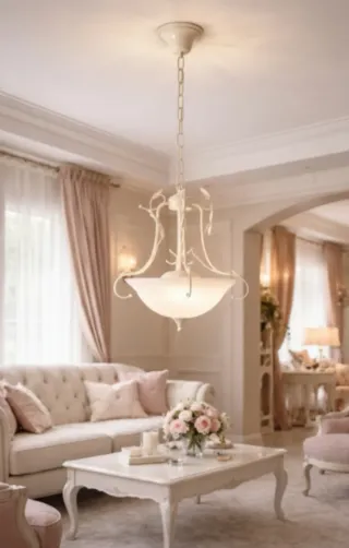 Lámpara de techo de cristal y metal