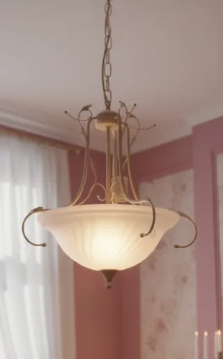 Lámpara de techo de cristal y metal