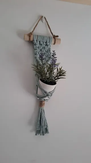 Macetero colgante macramé