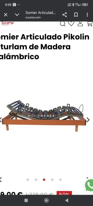 Cama articulada con mando a distancia y colchón