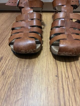 Sandalias Eferro piel T.37 hechas a mano