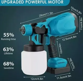 Pistola Spruzzo Elettrica Verniciatore 2 Batterie