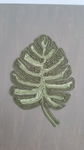 Cuadro hoja Monstera tela