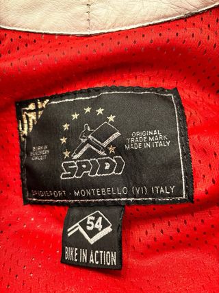 Giacca Moto Pelle Rossa e Bianca