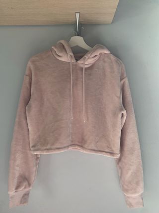 Sudadera rosa corta
