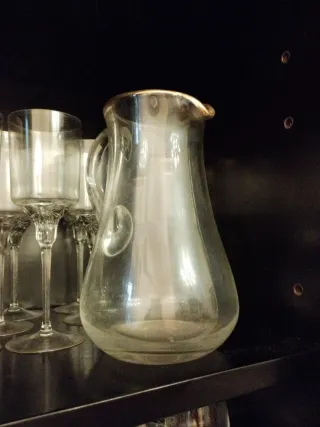 Brocca in vetro con bordo oro