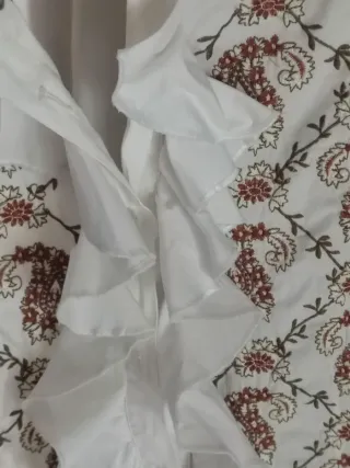 Camisa Flamenco bordada blanca