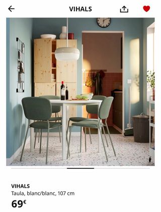 Mesa redonda blanca de madera