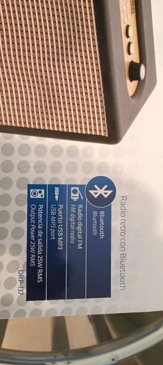 Radio Retro Daewoo Bluetooth Beige/Marrón