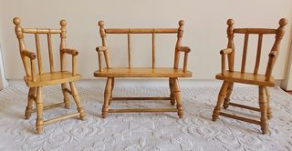 Salotto in legno miniatura