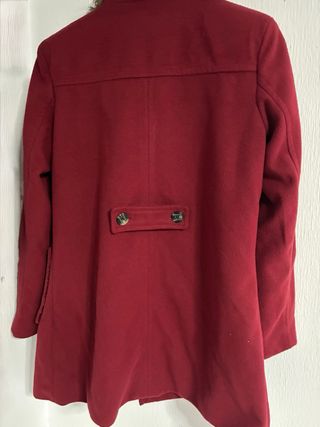 Abrigo Rojo Mujer Urban con cuello de pelo
