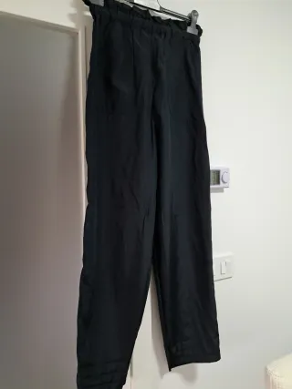 Pantalón Zara azul marino tiro alto mujer talla M
