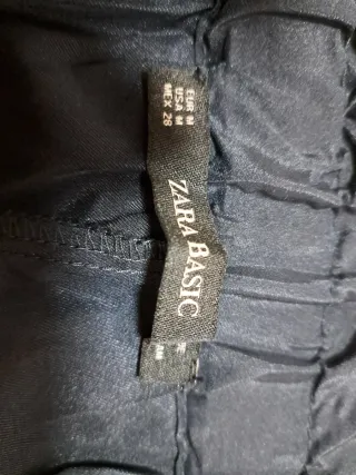 Pantalón Zara azul marino tiro alto mujer talla M
