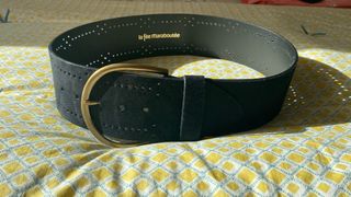 Cinturón piel La Fée Maraboutée negro y dorado