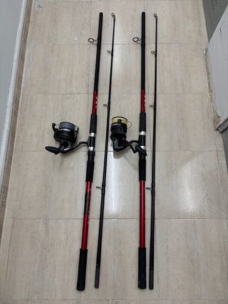 2 Cañas y Carretes Pesca Siluro