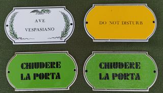 Lotto 13 targhe smaltate studio Laurana