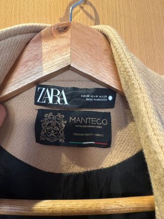 Abrigo Lana Italiana Zara Beige