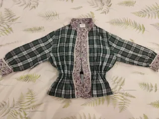 Traje casera niña verde y morado