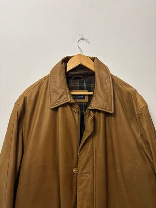 Chaqueta de cuero vintage XL marrón