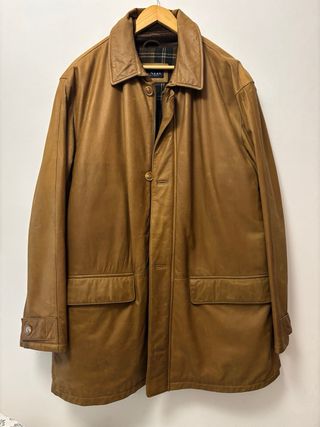 Chaqueta de cuero vintage XL marrón