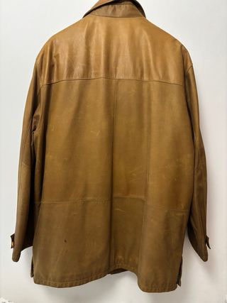 Chaqueta de cuero vintage XL marrón
