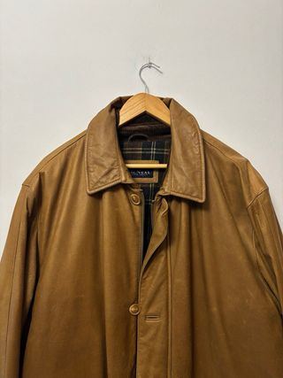 Chaqueta de cuero vintage XL marrón