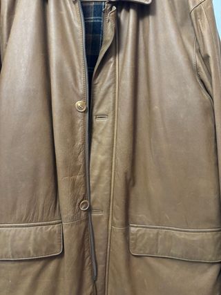 Chaqueta de cuero vintage XL marrón