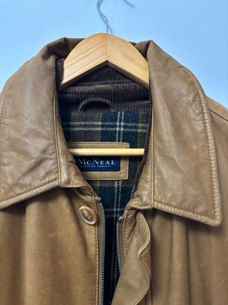 Chaqueta de cuero vintage XL marrón