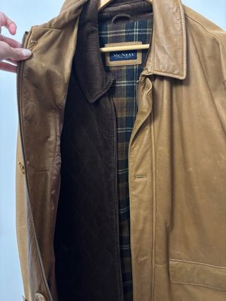 Chaqueta de cuero vintage XL marrón