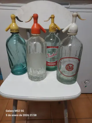 Lote 4 sifones antiguos vidrio
