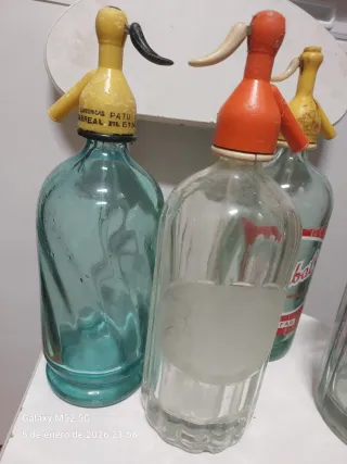 Lote 4 sifones antiguos vidrio