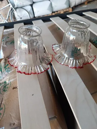 Coppia vetri lampadario stile Liberty