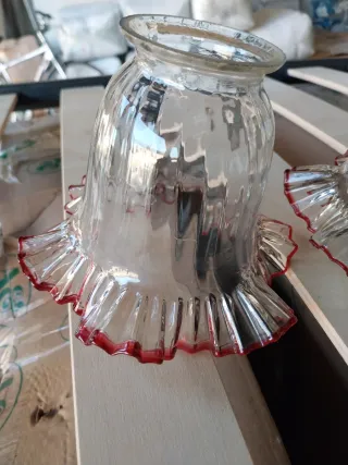 Coppia vetri lampadario stile Liberty