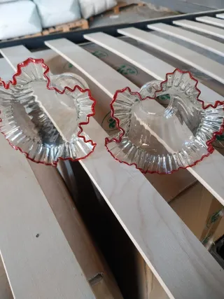 Coppia vetri lampadario stile Liberty