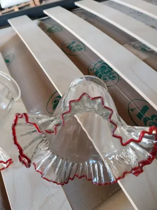 Coppia vetri lampadario stile Liberty