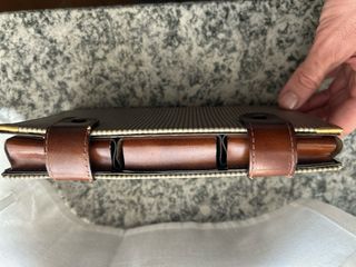 Porta carte vintage 1970 in pelle marrone