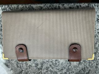 Porta carte vintage 1970 in pelle marrone