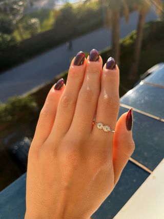 Anillo Plata 925 Flores Esmeralda Natural