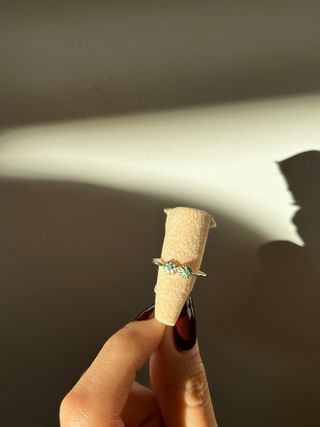 Anillo Plata 925 Flores Esmeralda Natural