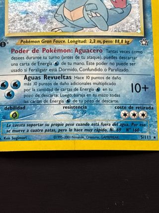 Carta Pokémon Feraligatr NG5 primera edicion 🇪🇸