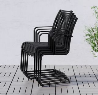 Silla de exterior VÄSMAN con reposabrazos (4 unid)