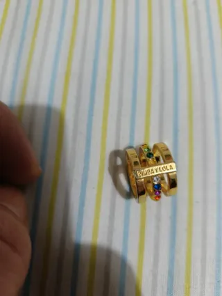 Dos Anillos Bimba y Lola Dorado Multicolor