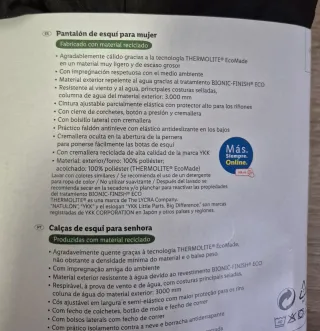 Pantalón Esquí Mujer T.44 Negro