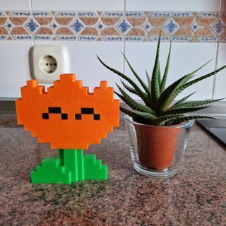 Flor Fuego Pixel Art XXL Naranja