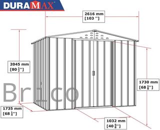 Caseta Metálica Top Titan 173x261x204 cm - Duramax