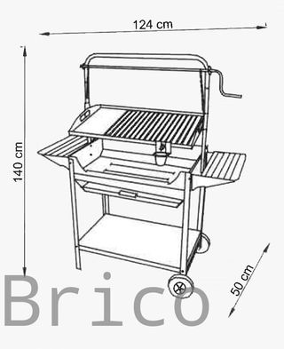 Barbacoa Premium Acero Inoxidable 140x50x124 cm TROIA CX BR - Orework