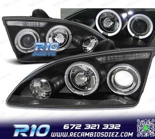 FAROS PARA FORD FOCUS 04-08 OJOS ANGEL FONDO NEGRO