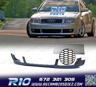 SPOILER LIP FRONTAL DELANTERO AUDI A4 S LINE 00-04 + REJILLA